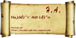 Hajdár Adrián névjegykártya